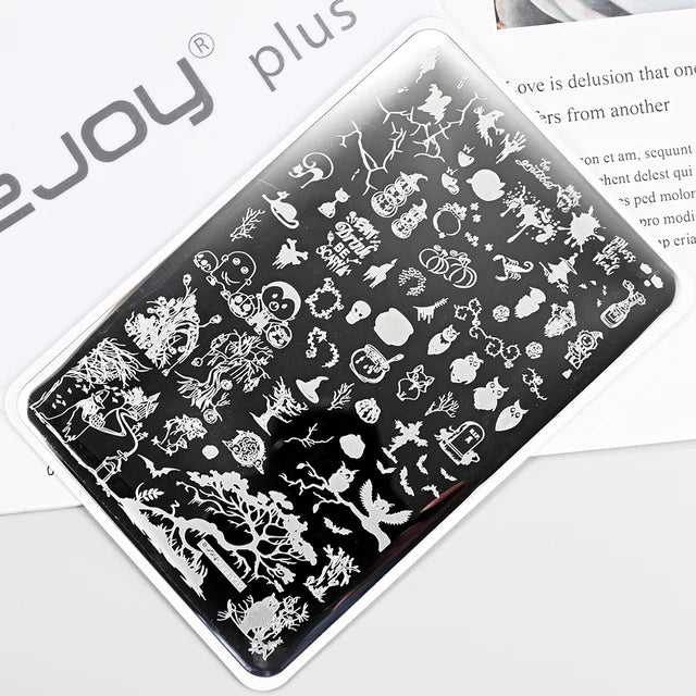 French Line Flower Nail PLUS Stamping Plates Stencil Leaf Tool