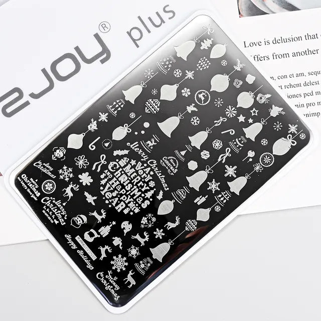 French Line Flower Nail PLUS Stamping Plates Stencil Leaf Tool