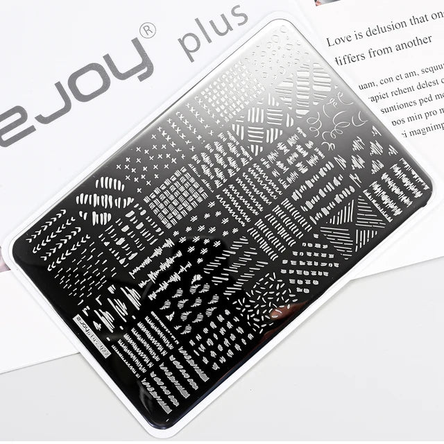 French Line Flower Nail PLUS Stamping Plates Stencil Leaf Tool