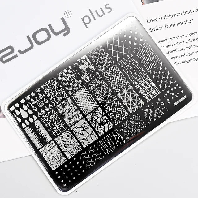 French Line Flower Nail PLUS Stamping Plates Stencil Leaf Tool
