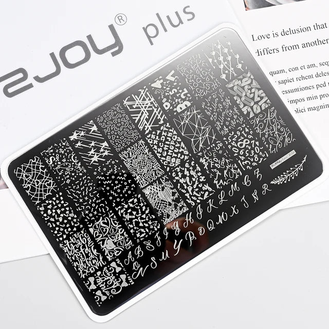 French Line Flower Nail PLUS Stamping Plates Stencil Leaf Tool