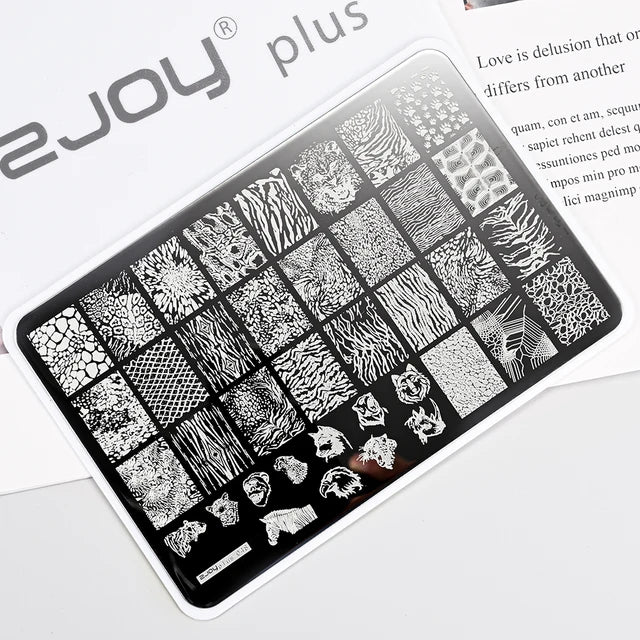 French Line Flower Nail PLUS Stamping Plates Stencil Leaf Tool