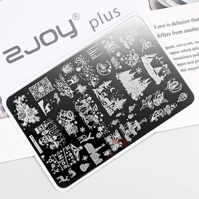 French Line Flower Nail PLUS Stamping Plates Stencil Leaf Tool