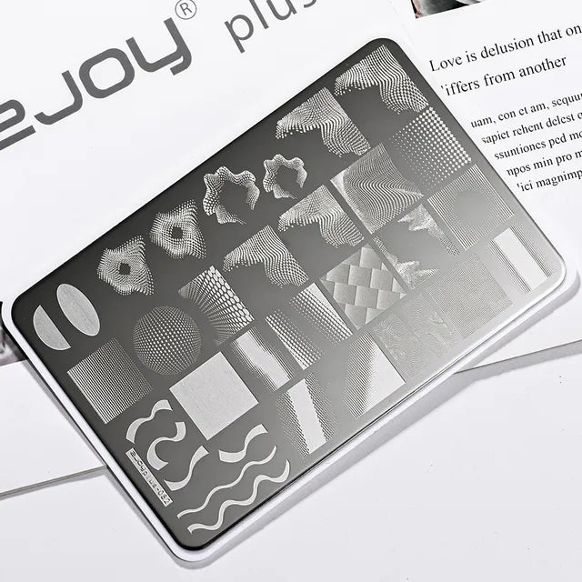 French Line Flower Nail PLUS Stamping Plates Stencil Leaf Tool