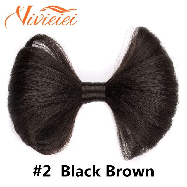 Synthetic Bow Hair Bun Chignon with Hairpins