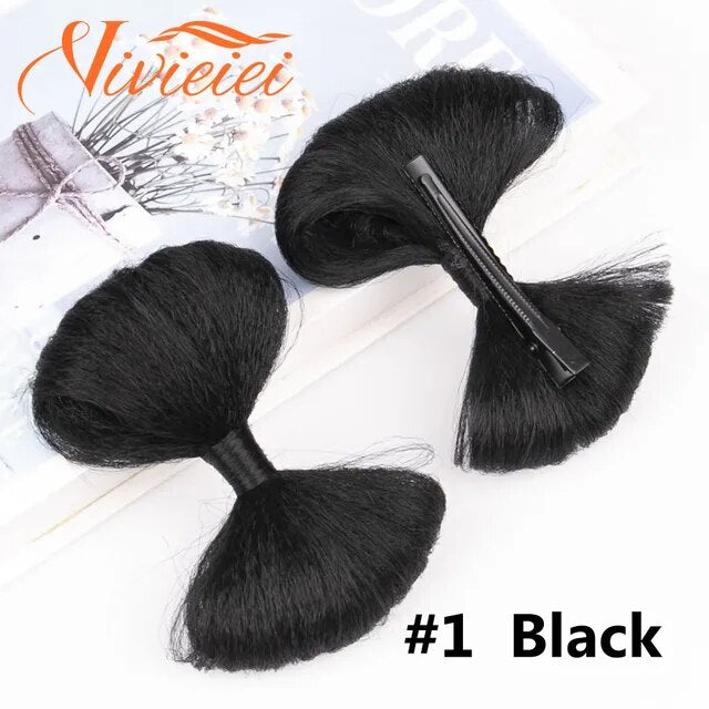 Synthetic Bow Hair Bun Chignon with Hairpins