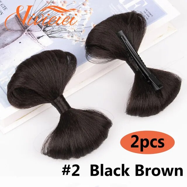 Synthetic Bow Hair Bun Chignon with Hairpins