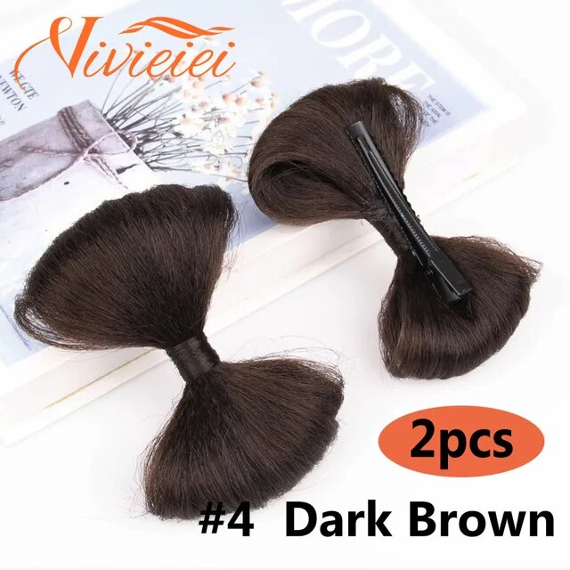 Synthetic Bow Hair Bun Chignon with Hairpins