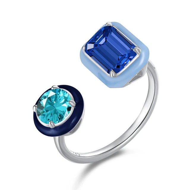 Wong Rain 925 Sterling Silver High Carbon Diamond Fine Jewelry 18K Gold Plated