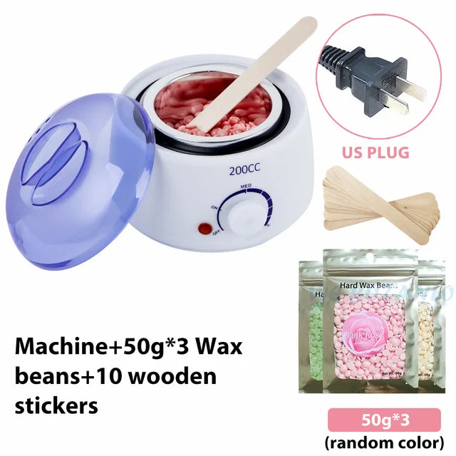 200CC Wax Heater Warmer Hair Removal Machine +Wax Beans + Wood Sticks