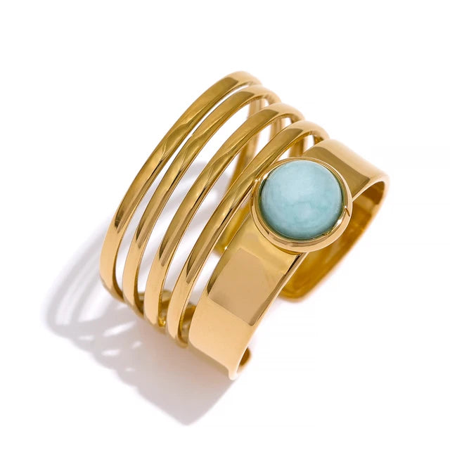 Yhpup Stainless Steel Open Adjustable Ring