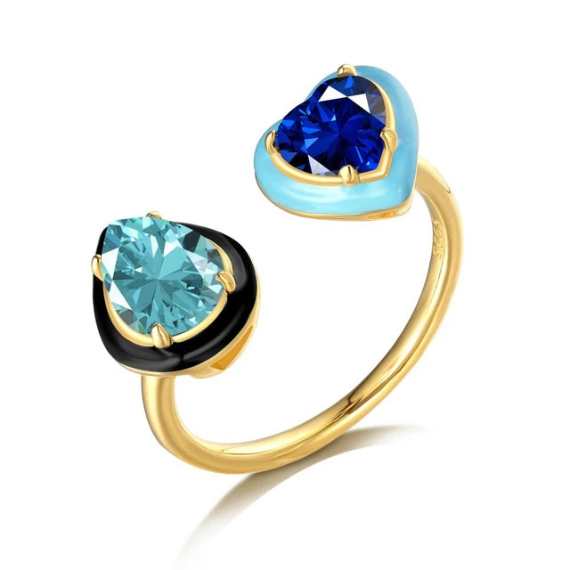 Wong Rain 925 Sterling Silver High Carbon Diamond Fine Jewelry 18K Gold Plated