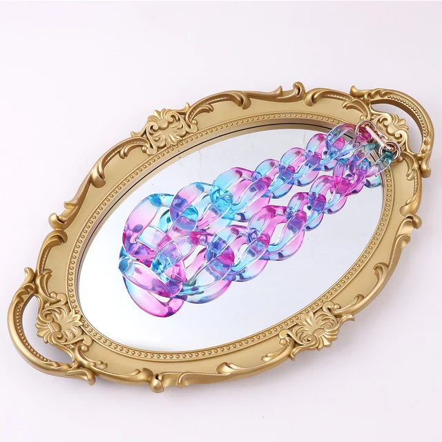 FishSheep Iridscent Color Acrylic Chunky Chain Choker