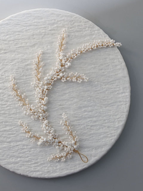 Gold Color Hairpins White Flower Bridal Jewelry - Hair Jewelry