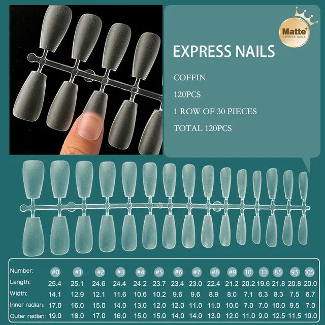 120pcs XXS Super Short Full Cover Sculpted Soft Gel Nail Tips