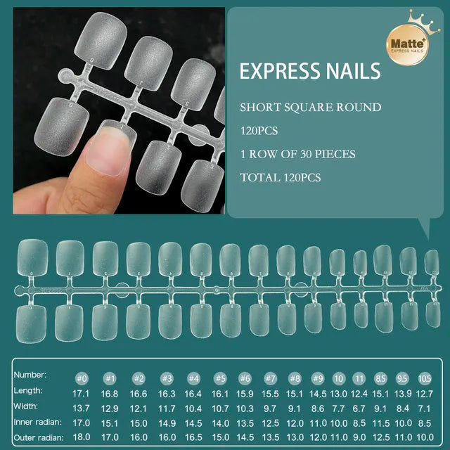 120pcs XXS Super Short Full Cover Sculpted Soft Gel Nail Tips