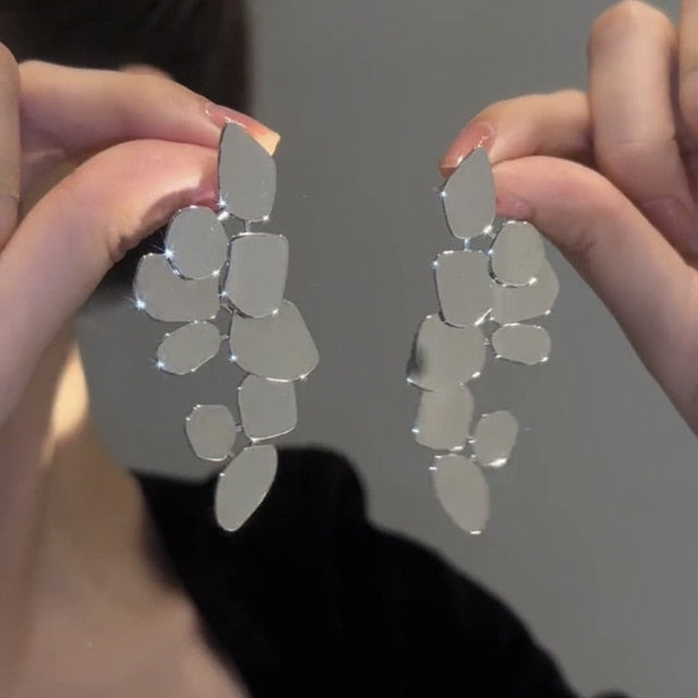 Irregular Metal Pendant Earrings