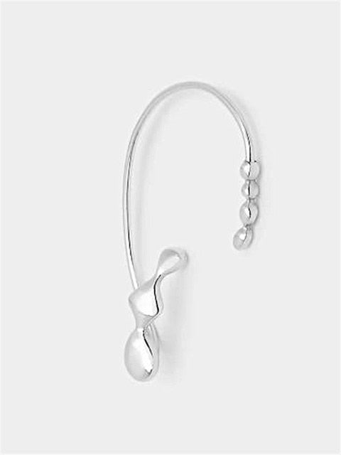 Kshmir 2020 New Punk Gold Metal Drop Wax Irregular Lava Metal Buckle Earrings