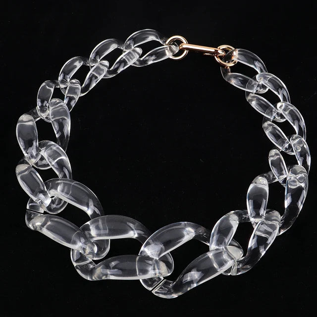 FishSheep Iridscent Color Acrylic Chunky Chain Choker