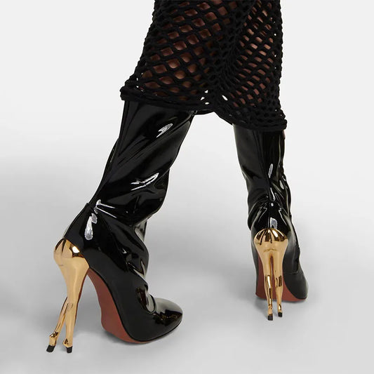 Arden Furtado Patent Leather Boots