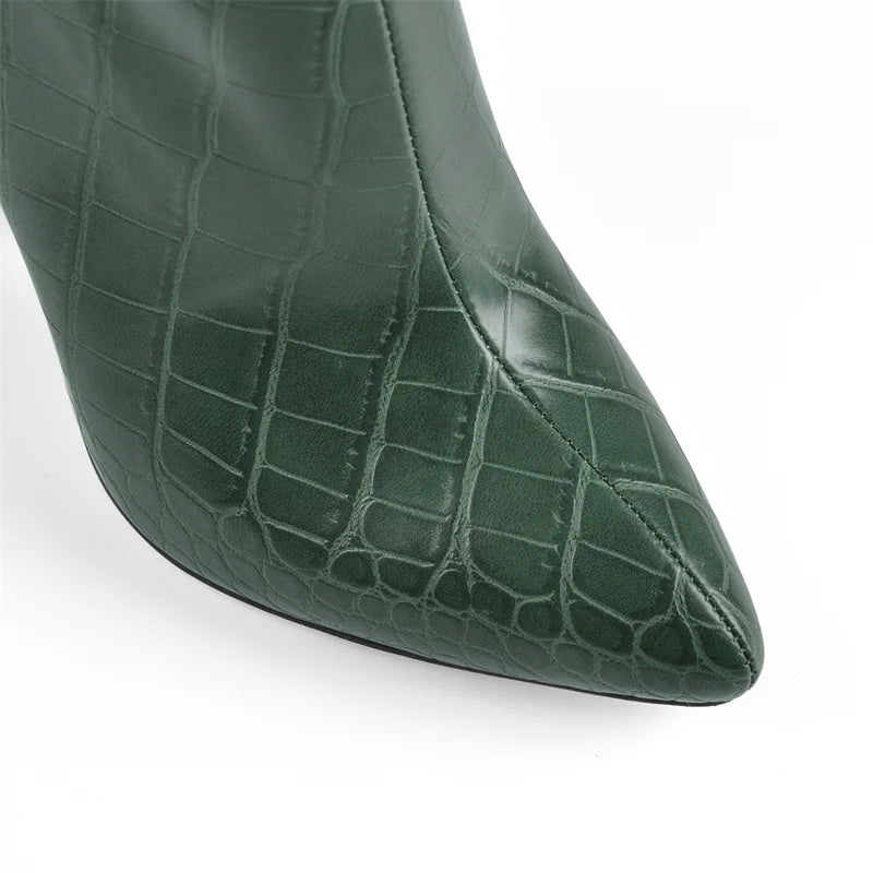 Onlymaker Women Green Knee High Boots