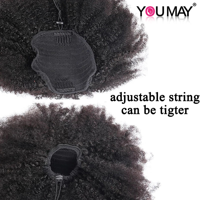 YouMay Afro Kinky Human Hair Ponytail