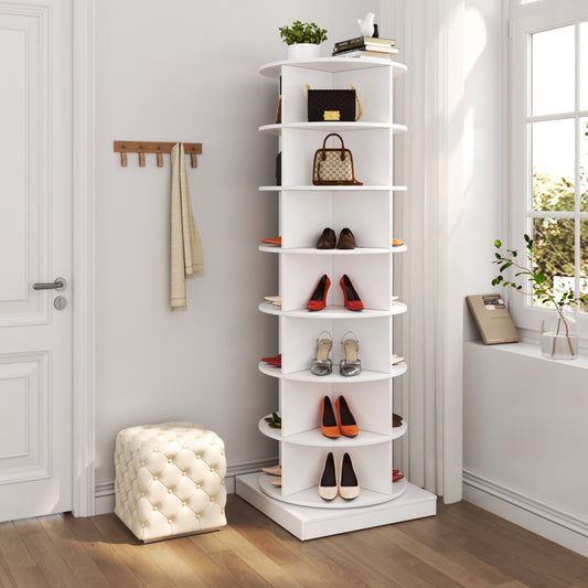 28 Pairs 7-Layer 360-Degree Rotating Paris Shoe Cabinet