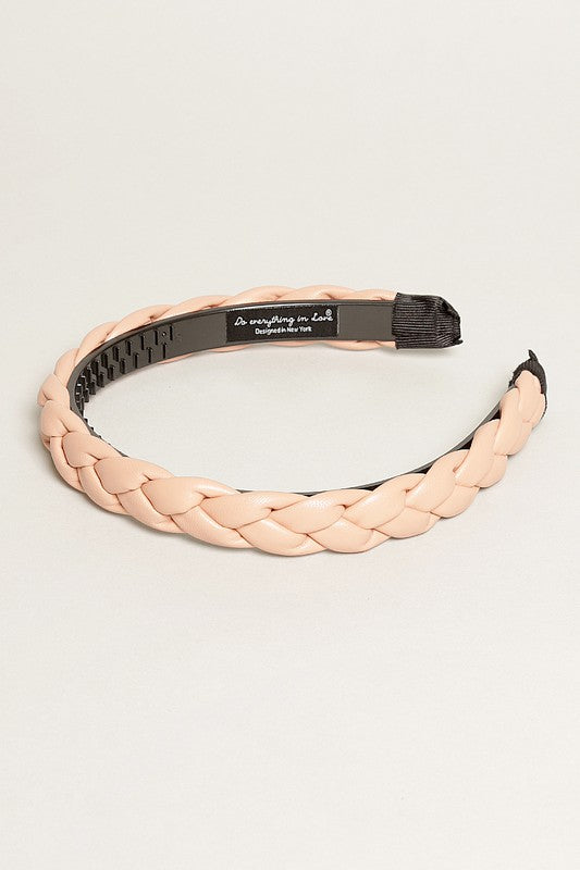 Braided PU Leather Hairband for Women