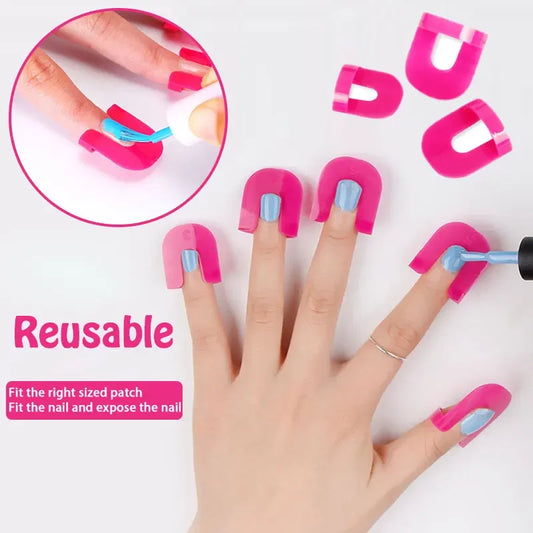 26pcs Nail Polish Edge Anti-Flooding Plastic Template