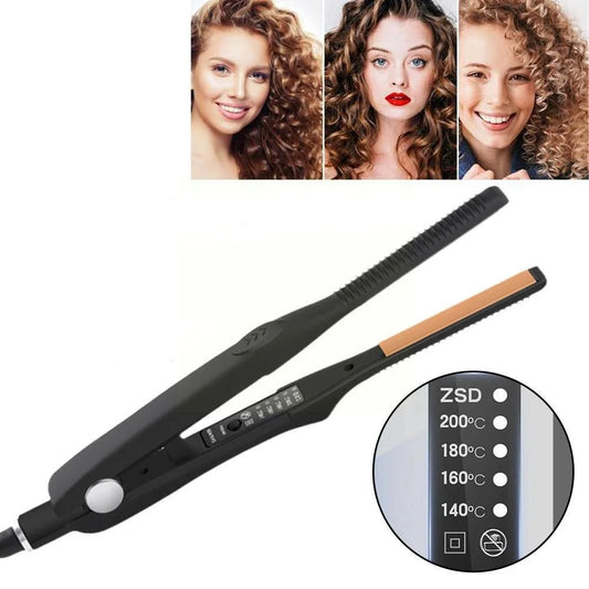 2 In 1 Hair Straightener & Curler Small Flat Iron