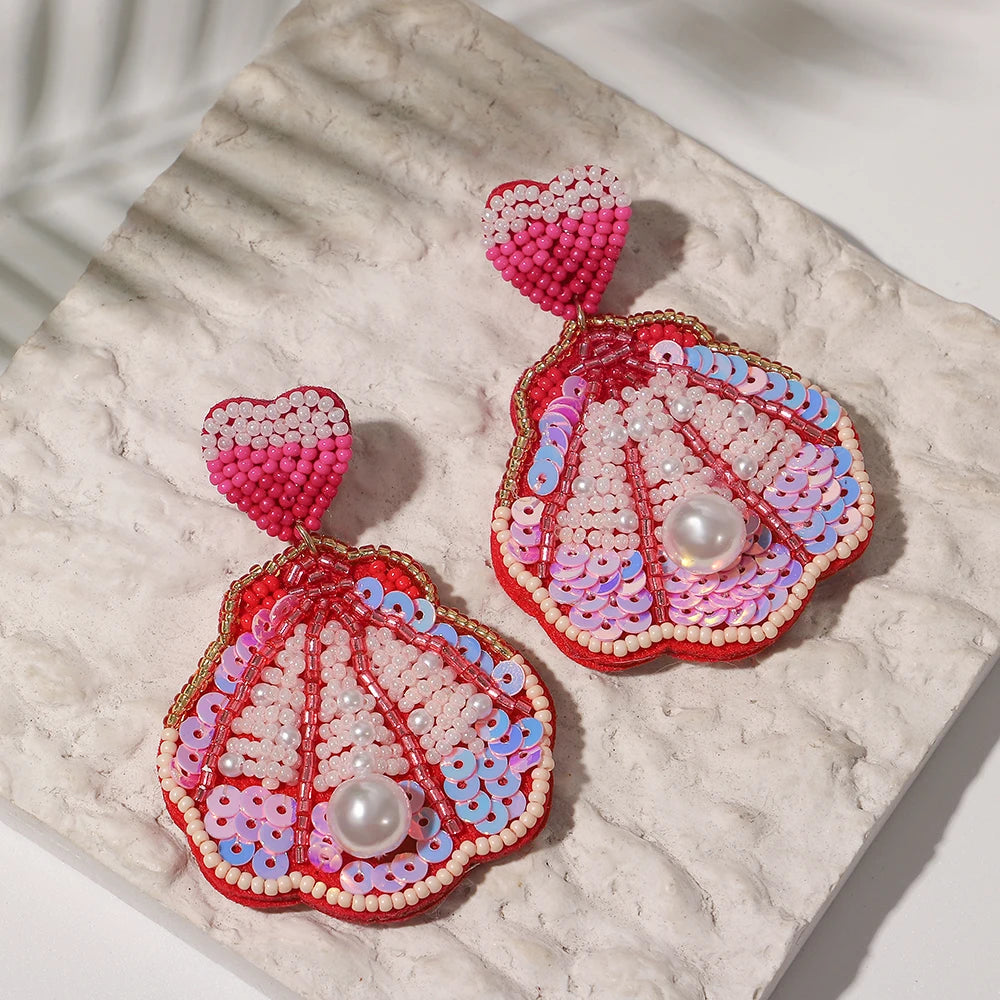 AENSOA Bohemian Bead Drop Earrings f