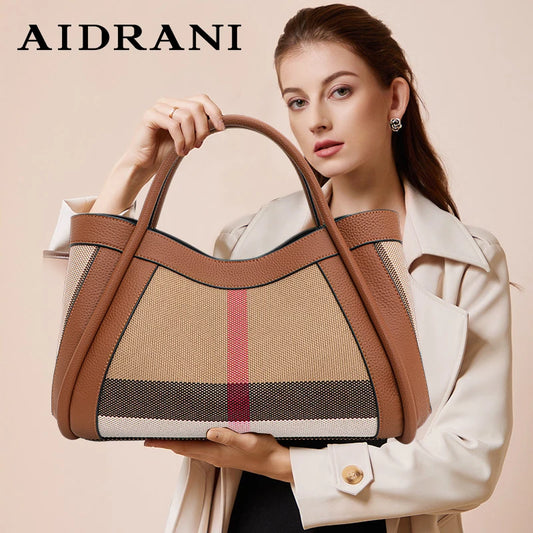 Aidrani Retro Checkered Handbag