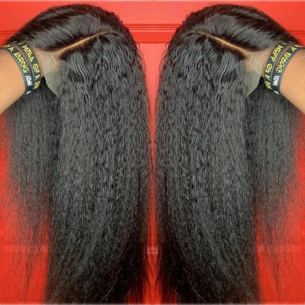 Malaika Kinky Straight 13x4 Lace Front Human Hair Wigs - Brazilian Virgin Hair