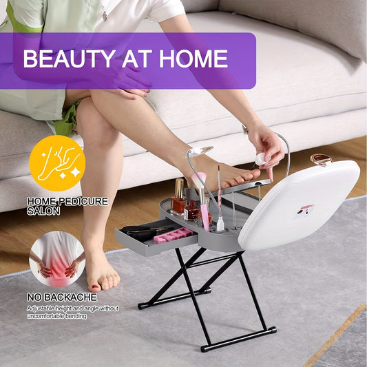 Pedicure Stool: Adjustable Foot Rest for Easy at-Home Pedicure Experience