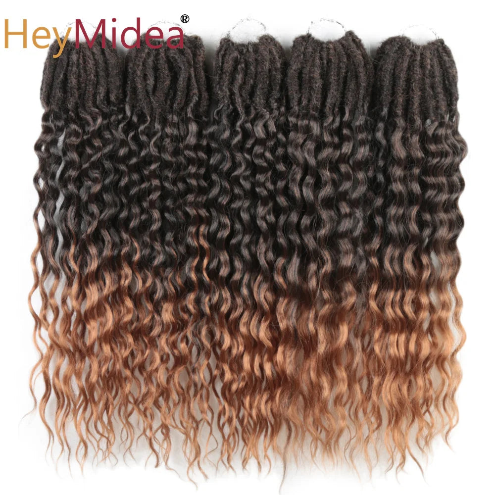 Deep Faux Locs Crochet Hair Synthetic Goddess Locs