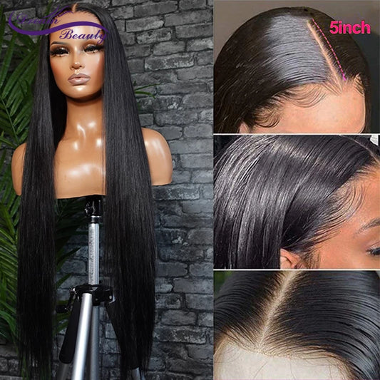 Straight HD Lace Frontal Wigs Brazilian HD Lace Wigs - Lace Front Human Hair Wigs