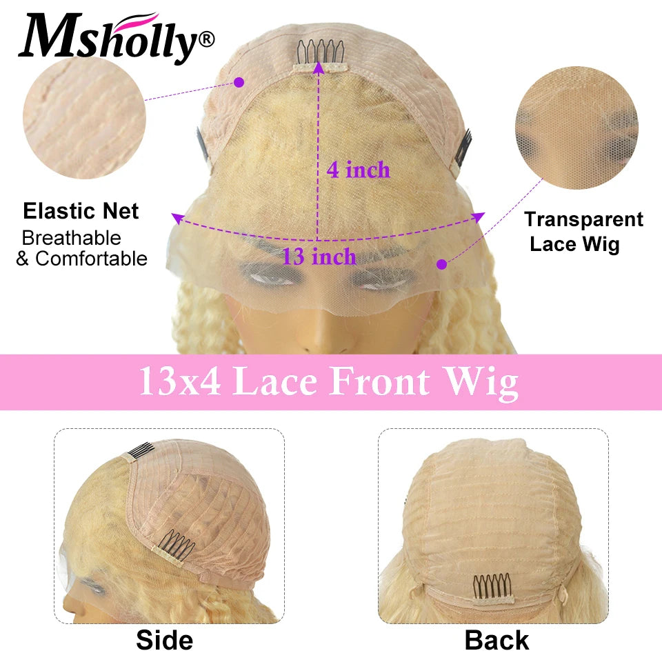 613 Platinum Straight Colored Lace Frontal Human Hair Wigs