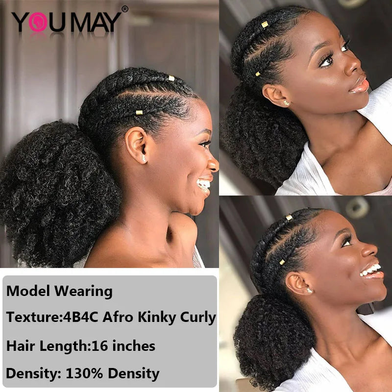 YouMay Afro Kinky Human Hair Ponytail