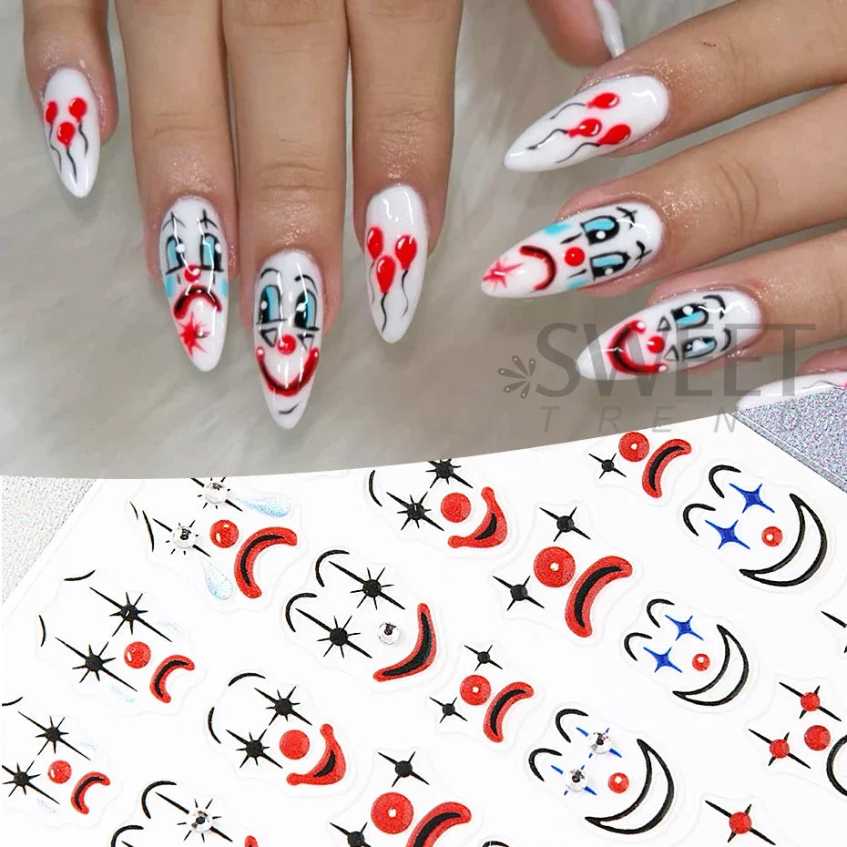 5D Gems Spider Embossed Nail Stickers