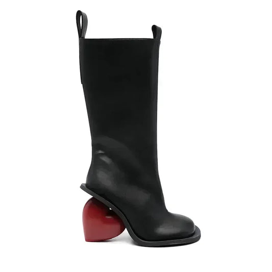 LXYQPLYP Fashion Heart-Shaped Heel Boots