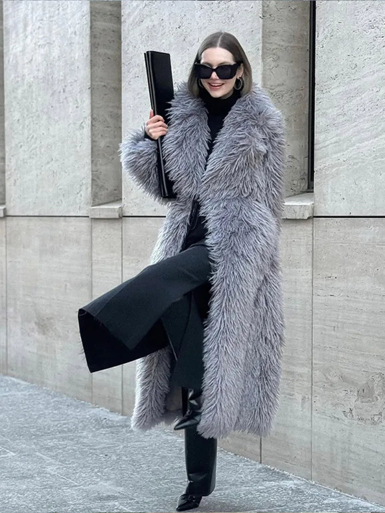 Plush Faux Fur Overcoat