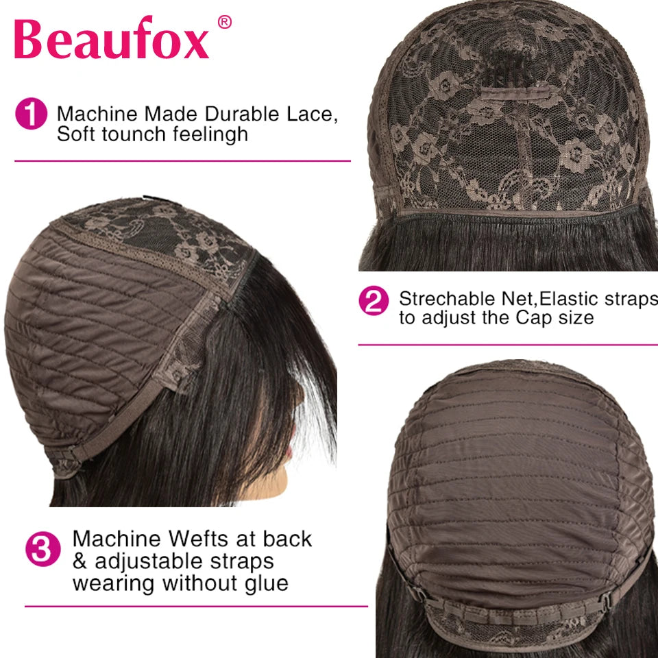 Beaufox Loose Deep Wave Wig Malaysian Human Hair Wigs