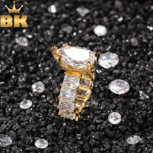 TBTK Ring Water Drop Big Gem Baguette CZ Ring