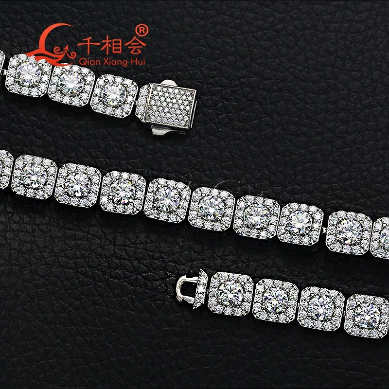 10mm/12mm Octagonal Square 925 Silver Cuban Link Bracelet | Hip Hop Jewelry