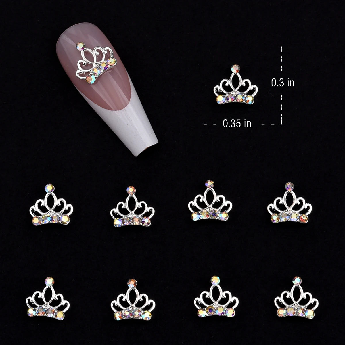 10pcs Crystal Nail Art Crown Rhinestone - NJ23922-7