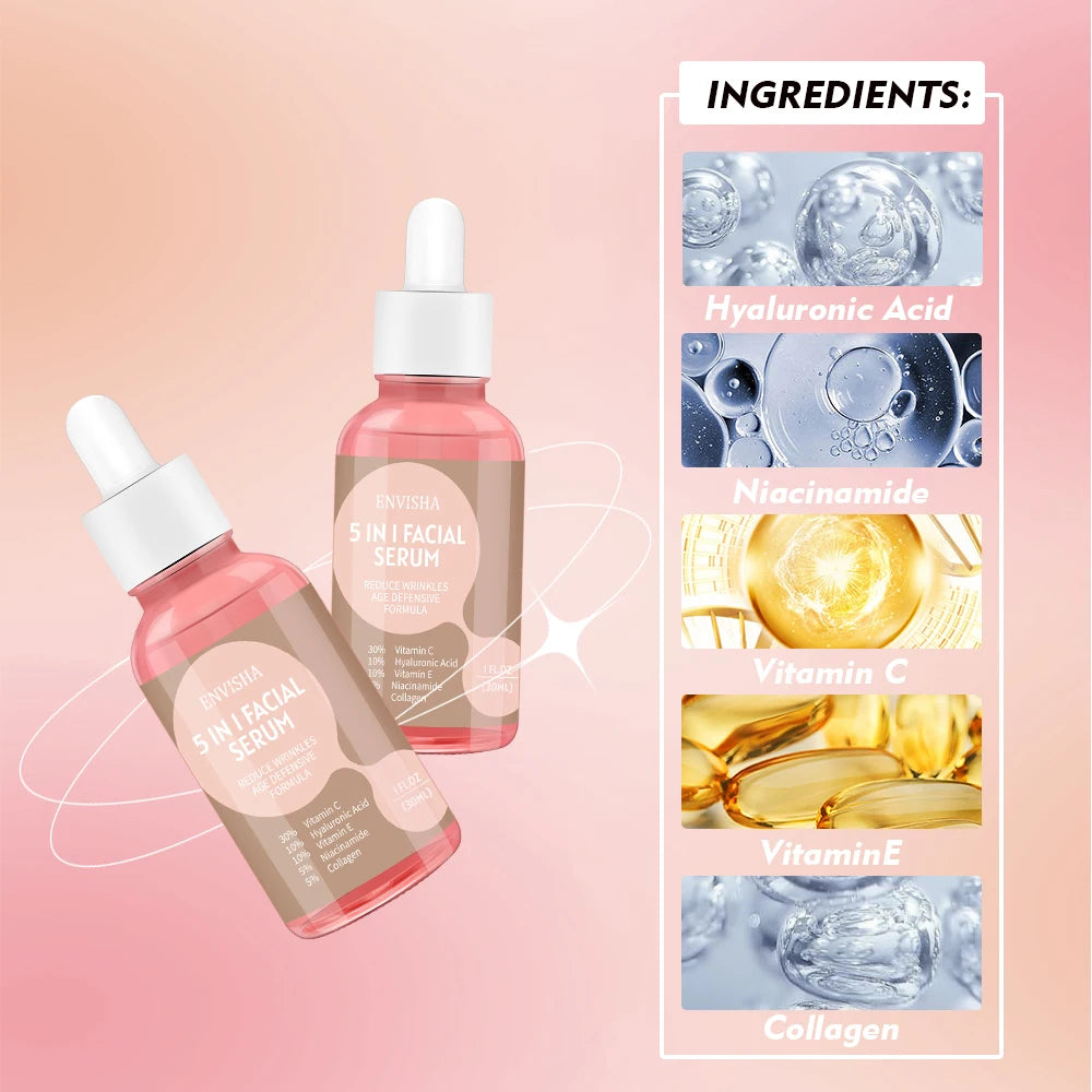 Envisha Face Serum Skin Care with Collagen Hyaluronic Acid Anti-Aging - Your Beauty Matters