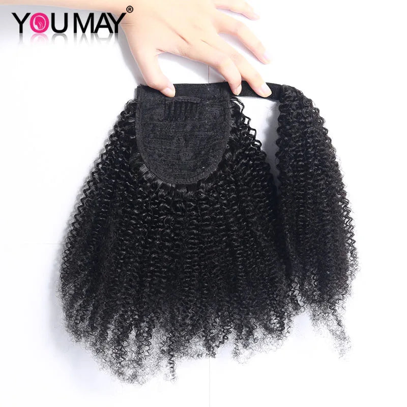 YouMay Afro Kinky Human Hair Ponytail