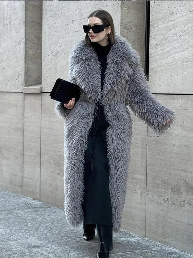 Plush Faux Fur Overcoat