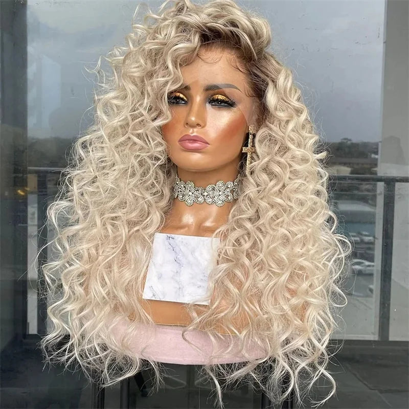 Platinum Blonde Color Lace Frontal Wig - Human Hair Wigs