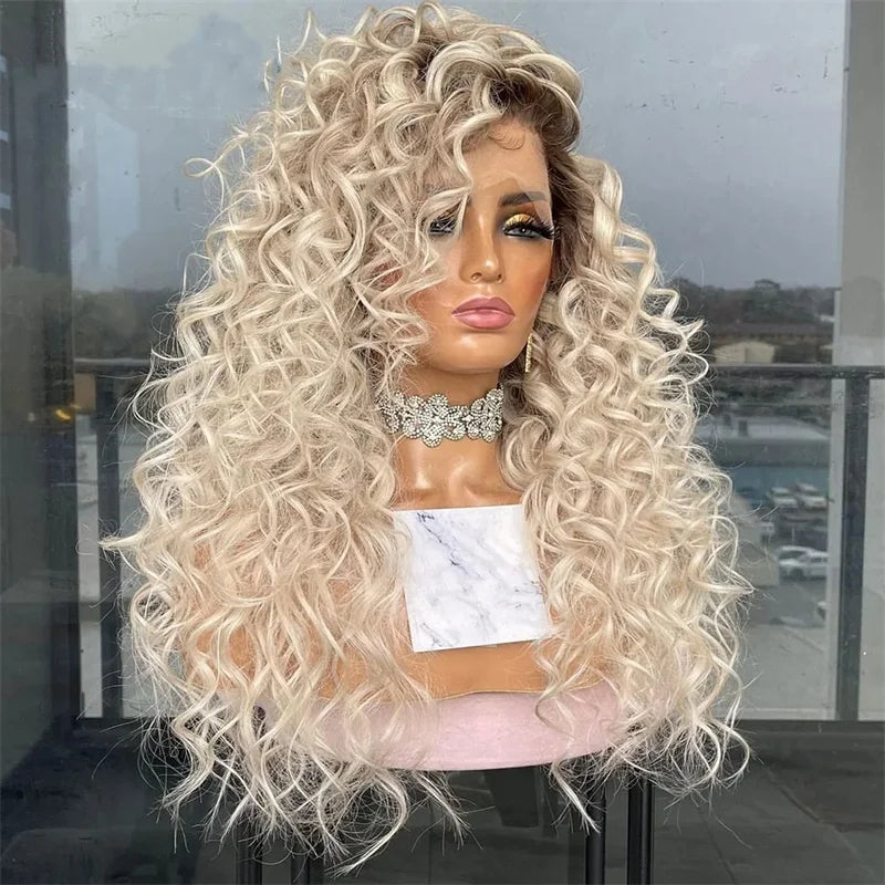 Platinum Blonde Color Lace Frontal Wig - Human Hair Wigs